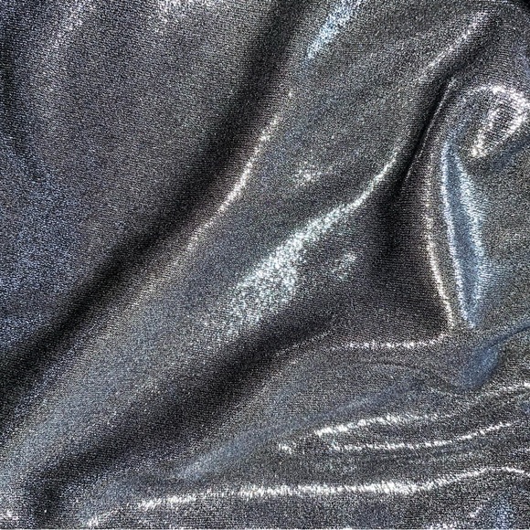 Grey/Silver Metallic Shorts with Elastic Waistband - Picture 4 of 4